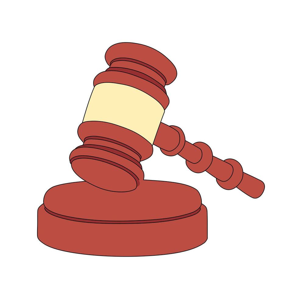 Cartoon Hammer Of The Judgement Simple Design Icon Digital vector
