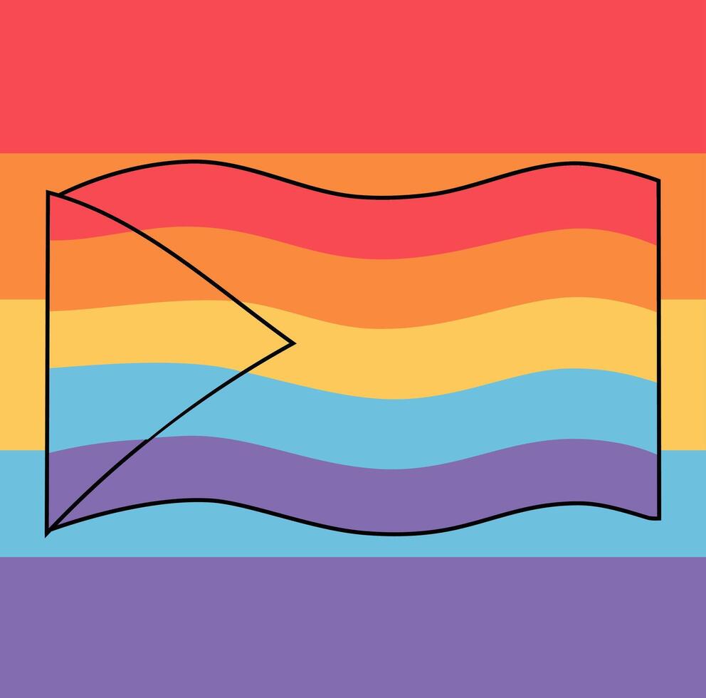 Cartoon LGBT Pride Flag Simple Design Icon Digital Source vector