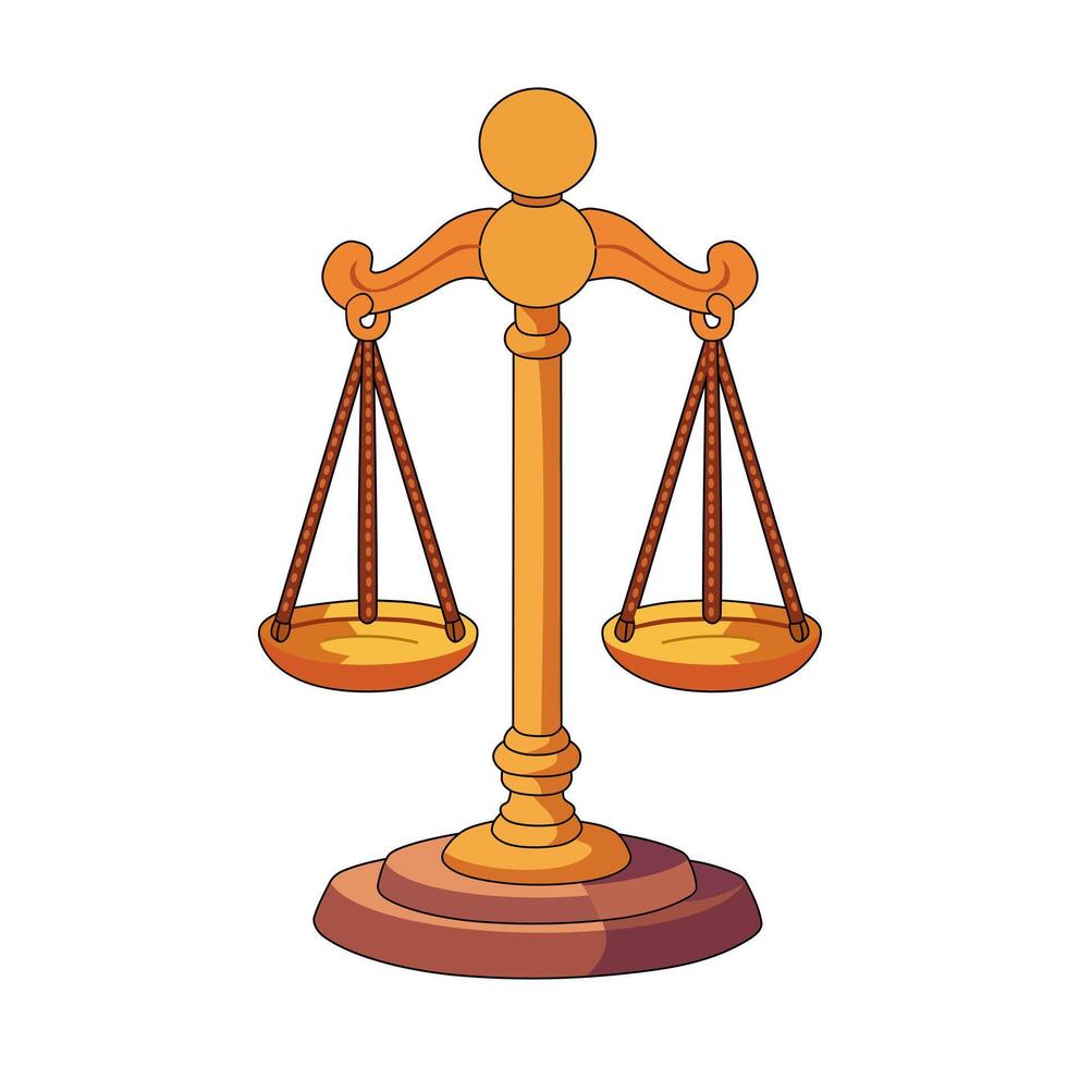 Cartoon Scale Of The Judgement Simple Design Icon Digital vector