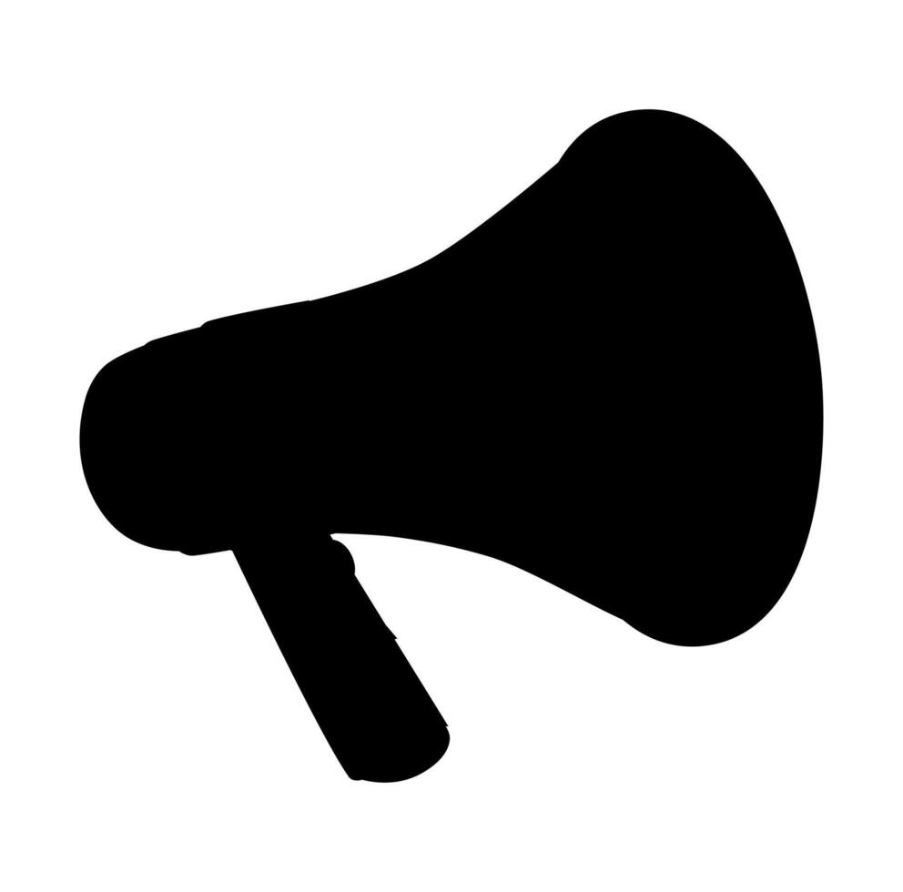 Cartoon Silhouette Megaphone Simple Design Icon Digital vector
