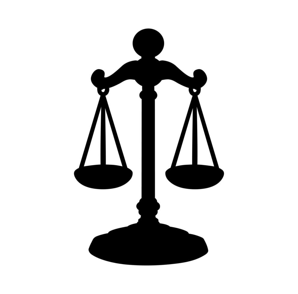 Cartoon Silhouette Scale Of The Judgment Icon Digital vector