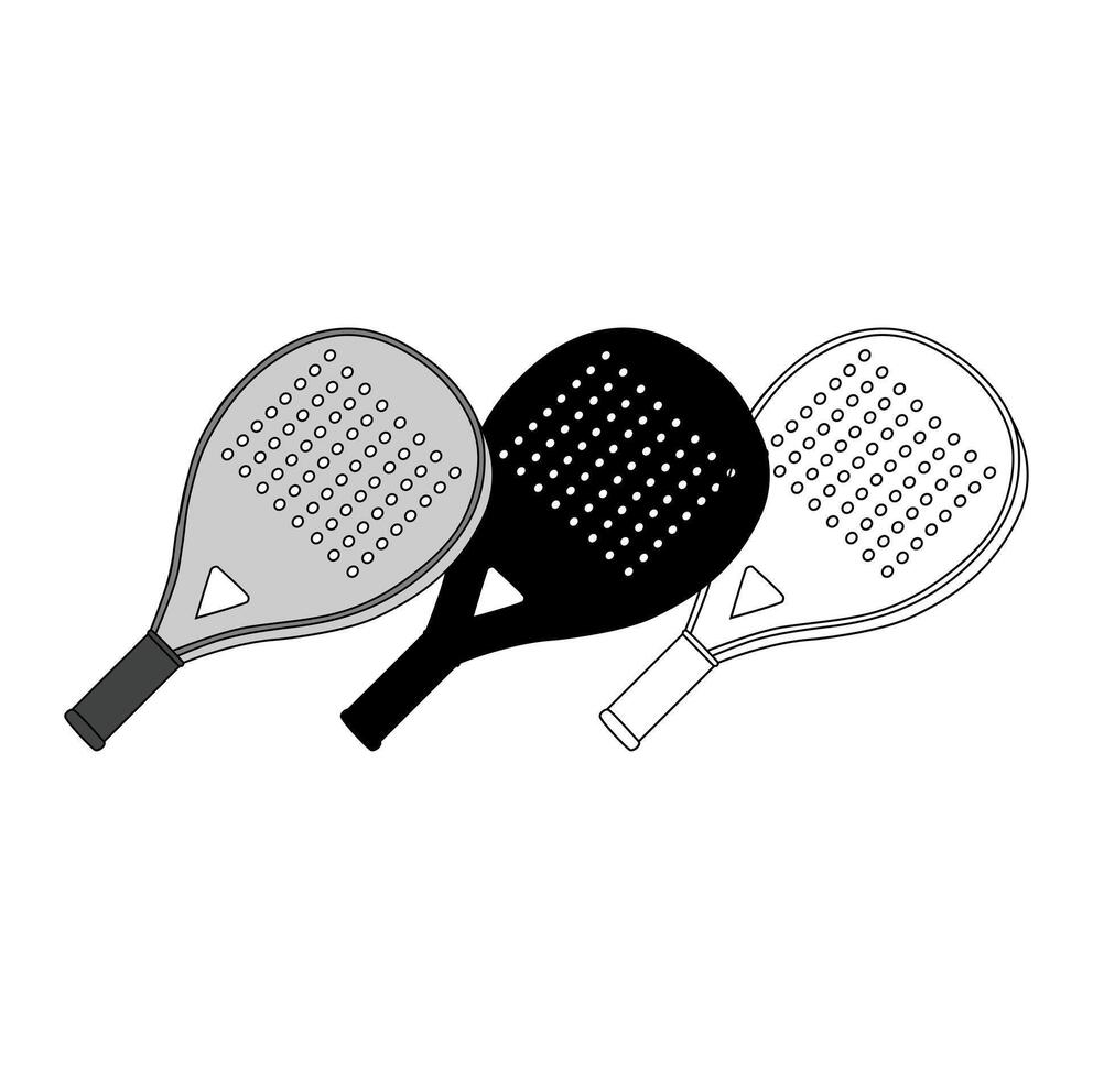 Cartoon Set Collection Iron Racket Paddle Simple Design Iron Digital vector