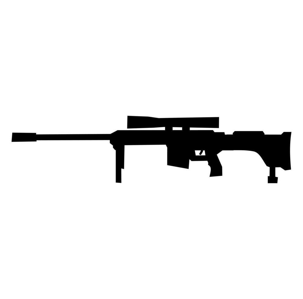 CartoonSharp Black Sniper Riffle Semi Design Icon Digital vector