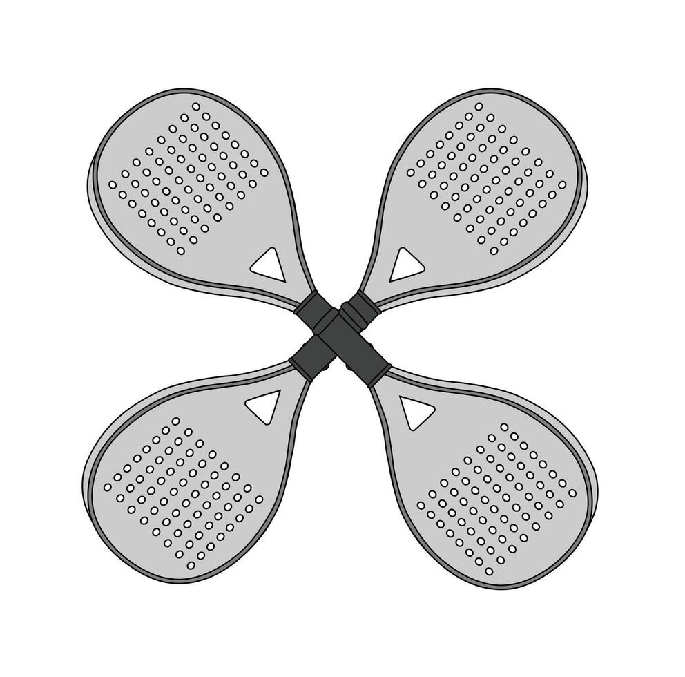 Cartoon Simple Logo Iron Padel Racket Icon Digital vector