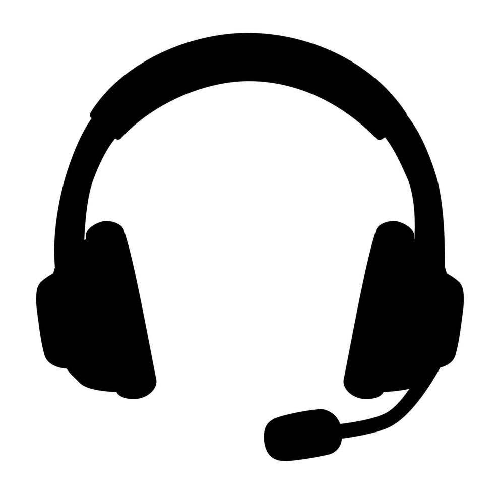 Cartoon Silhouette Headphone Icon Digital vector