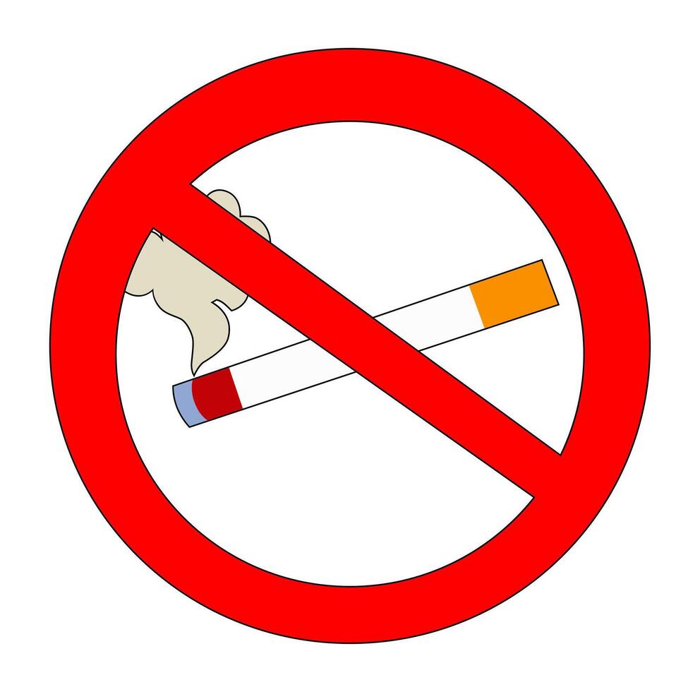 Cartoon No Smoking Sign In This Area Simple Design Icon Digital vector