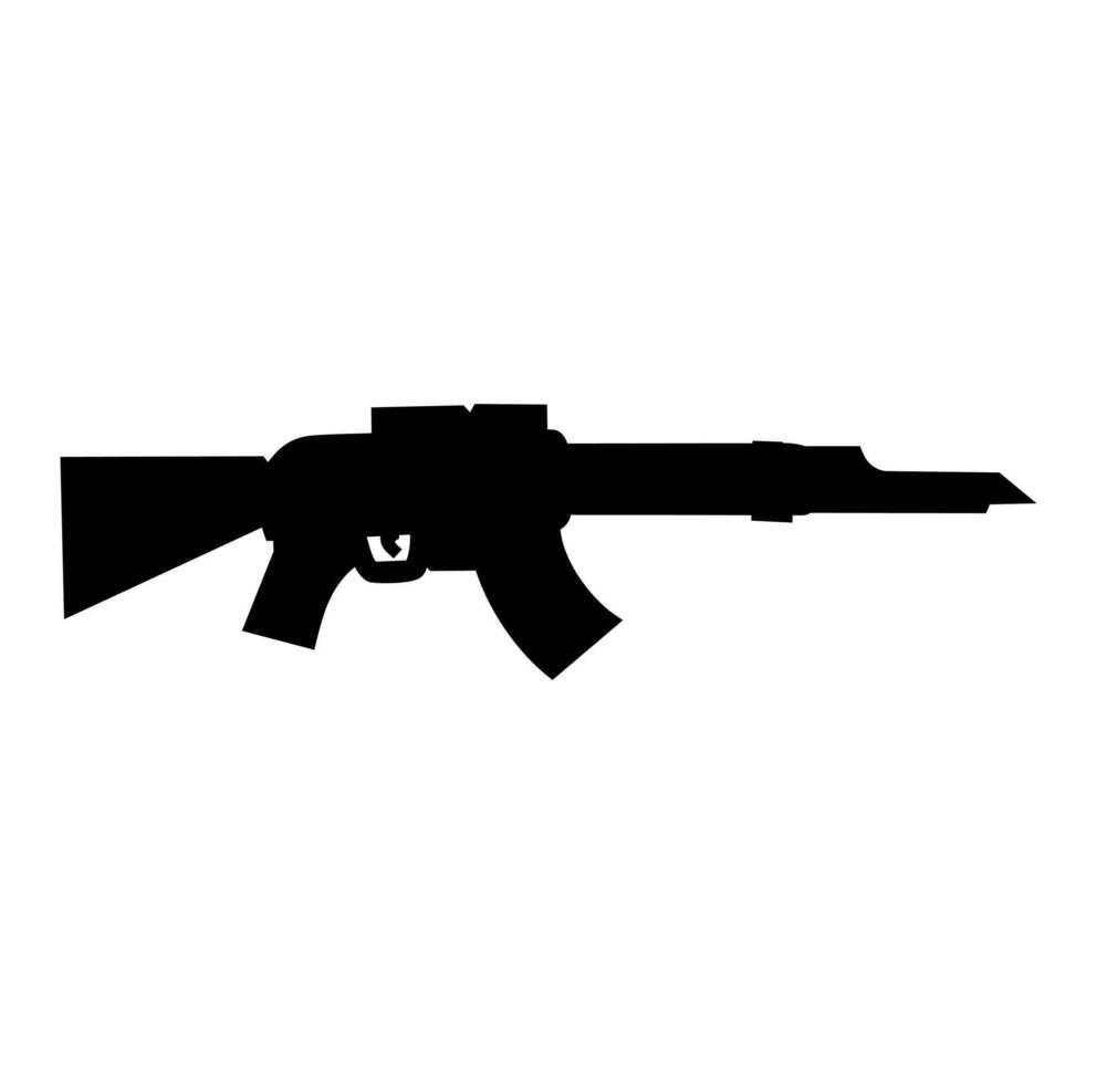 Cartoon Black Razor Semi Auto Rifle Simple Design Icon Digital vector