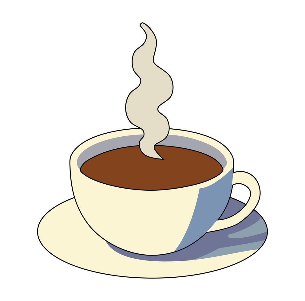Cartoon One Cup Of Coffee Simple Design Icon Digital vector