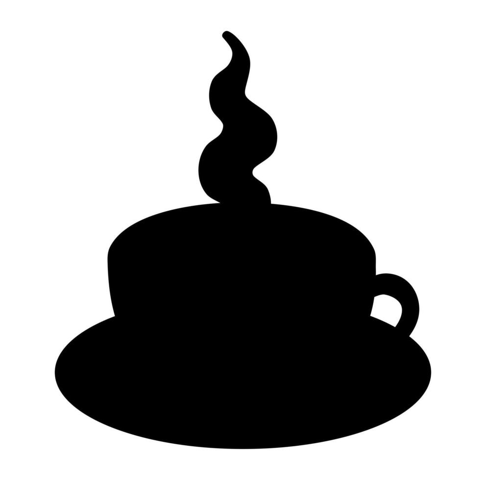 Cartoon Silhouette Coffee In A Glass Icon Digital vector