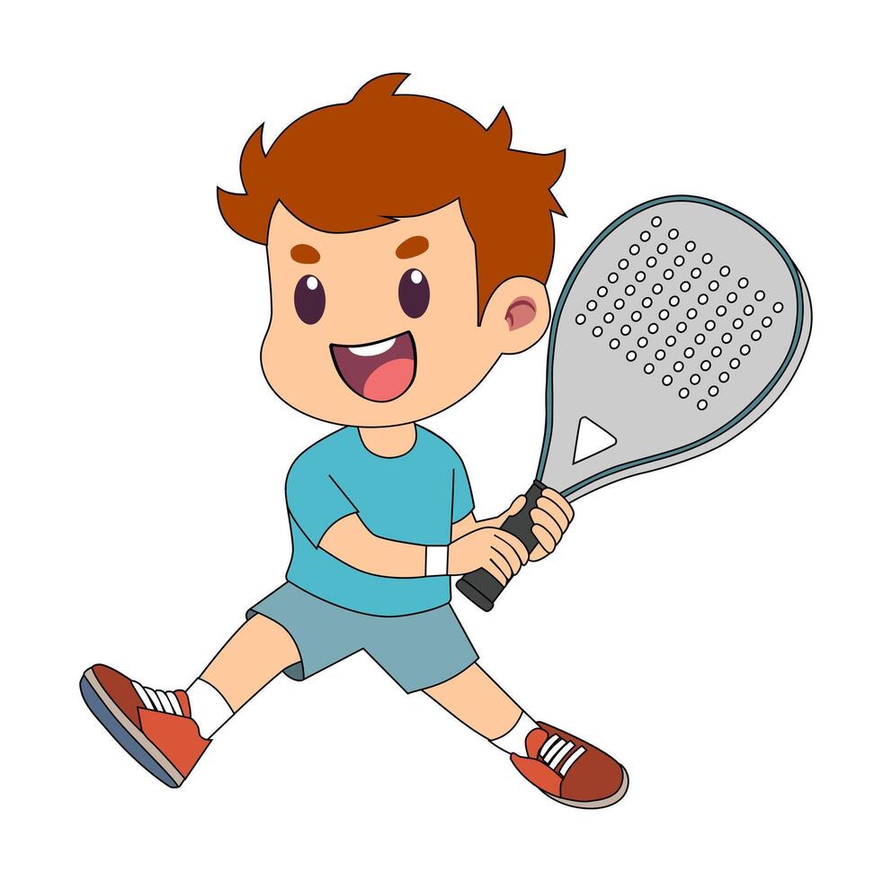 Cartoon Kids Practice Running In Paddle Simple Design Icon Digital vector
