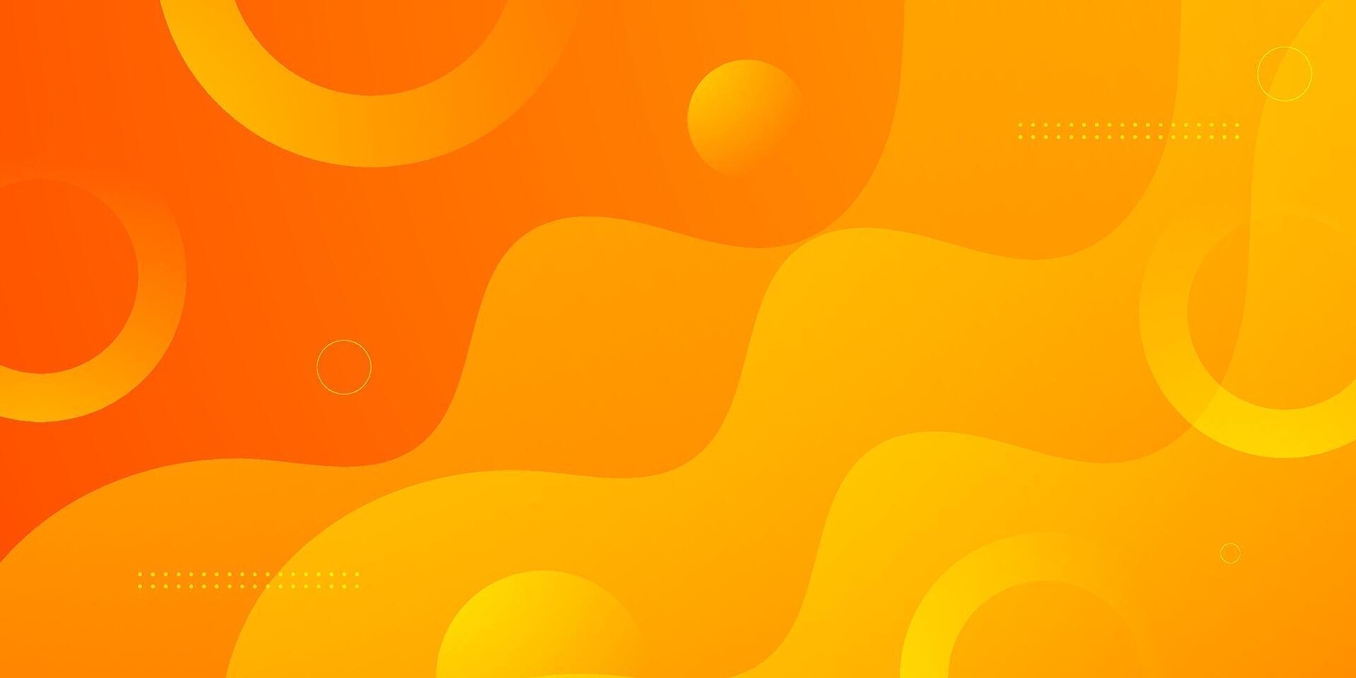 Abstract colorful orange wave fluid with circle pattern background. Simple and trendy banner design. vector