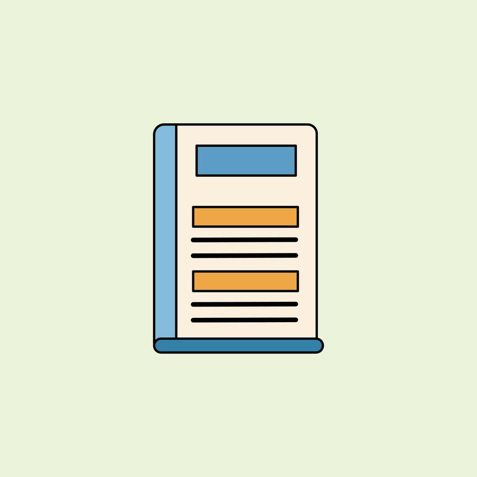 A notebook illustration with a simple design and calming colors. Educational elements in a minimalist style and a light green background are perfect for school and learning themes. vector