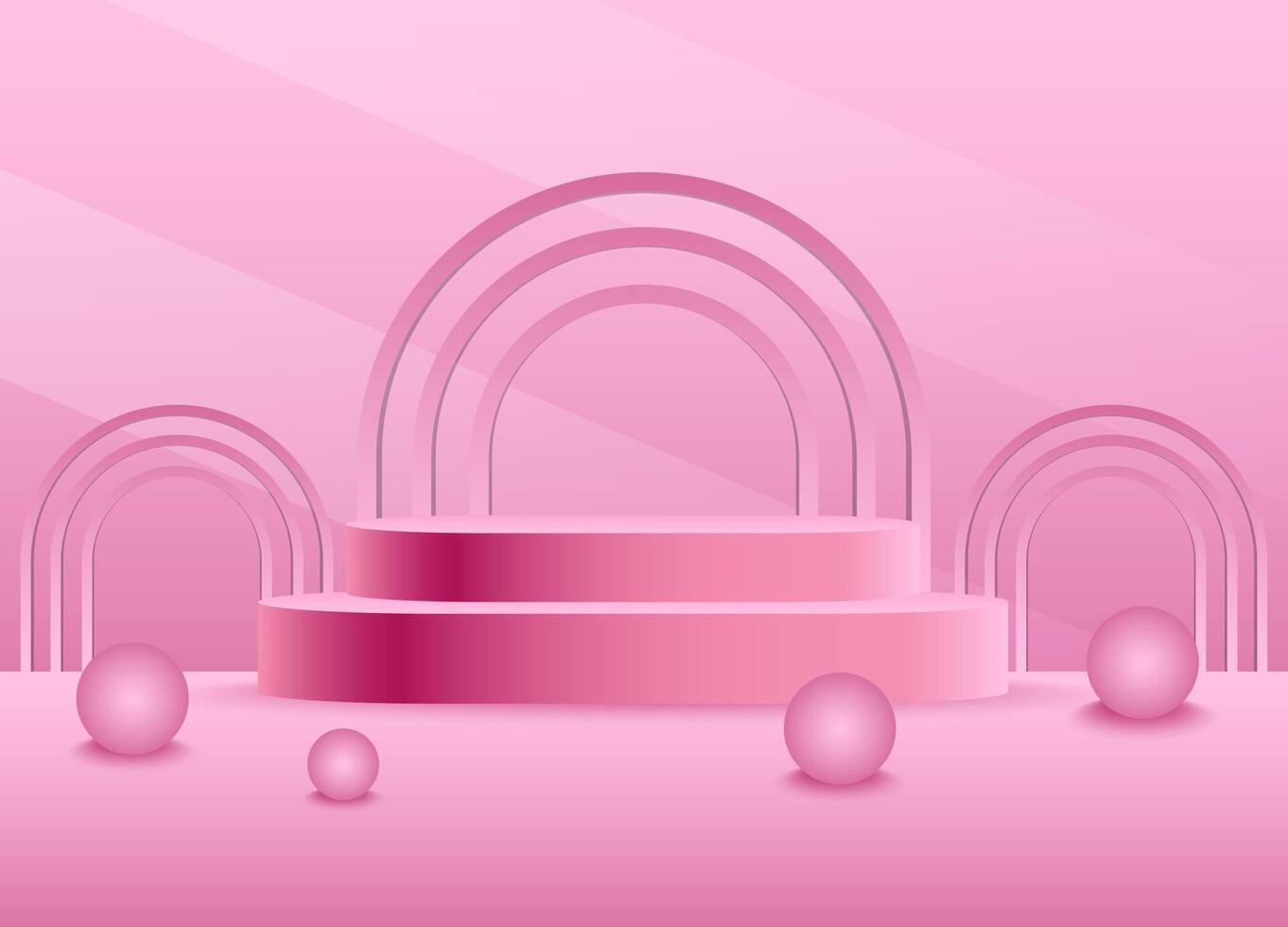 Podium gradient with 3d geometric vector