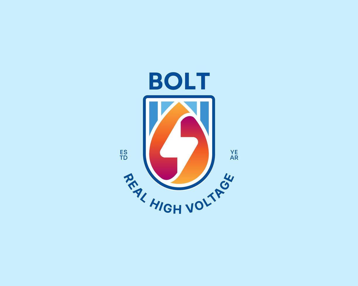Creative colorful thunder bolt logo gradient vector
