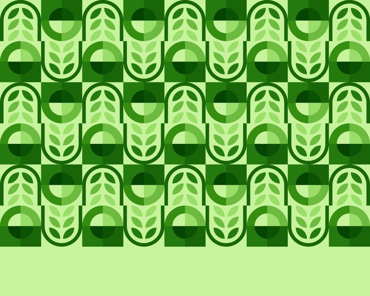 Simple green leaf geometric background vector