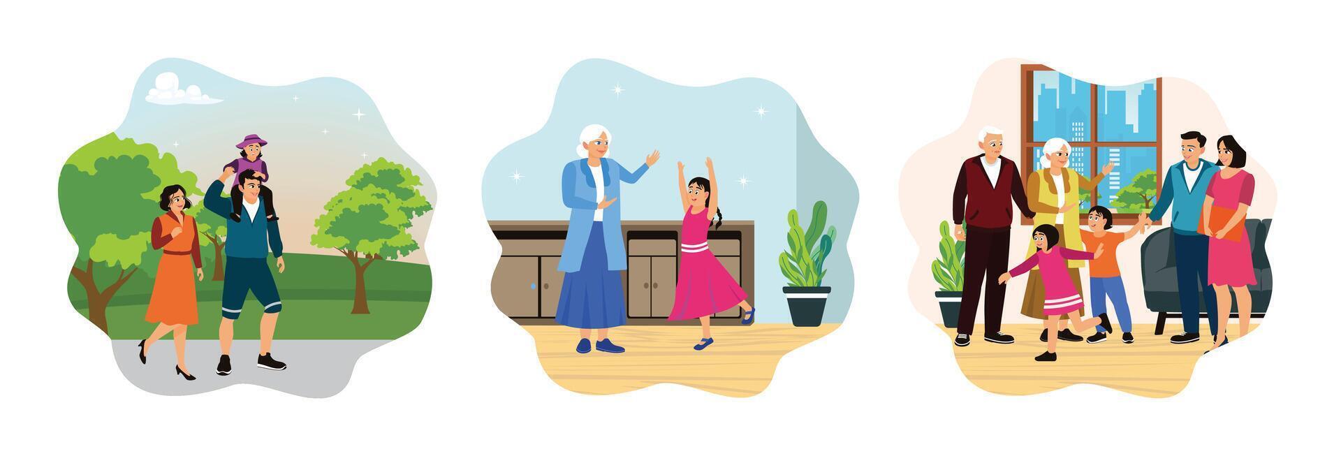 Family enjoying quality time together vector