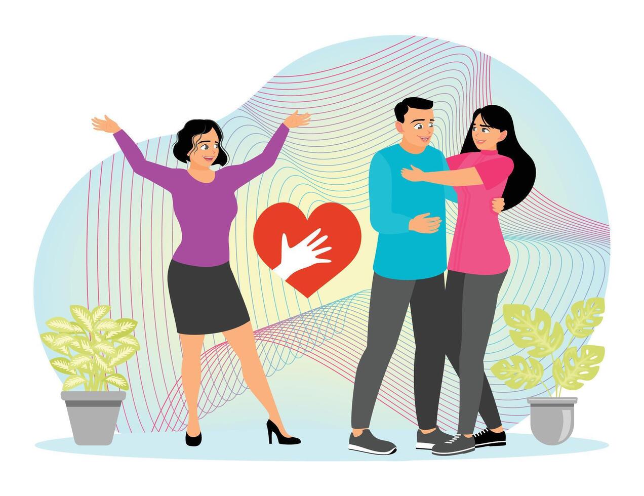 Recovery coach. An expert in interaction and restoring romantic relationships. vector