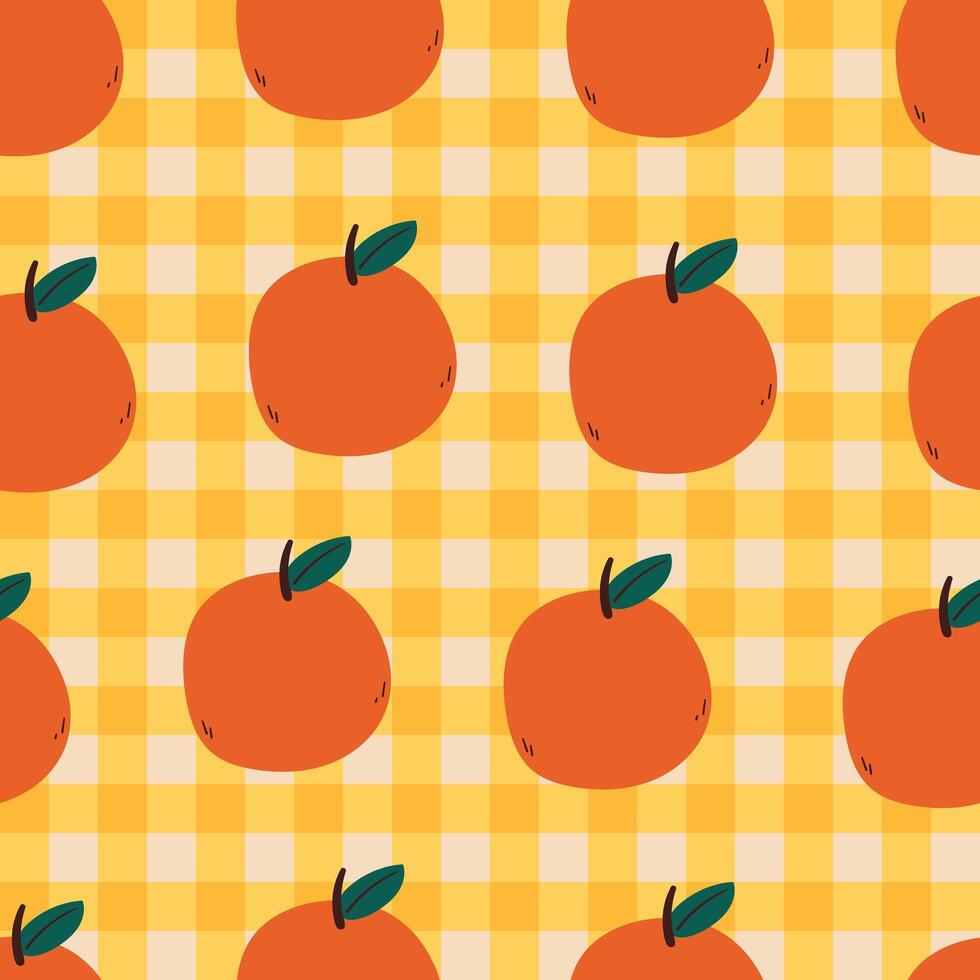 Orange pattern on yellow background vector