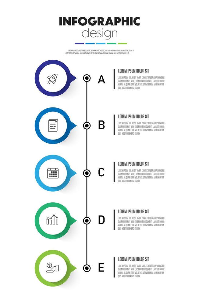 Timeline presentation infographic template concept business icon 5 option vector