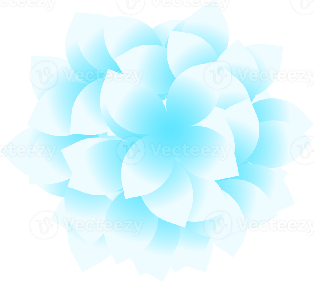 Soft Blue Gradient Flower Petal Illustration png