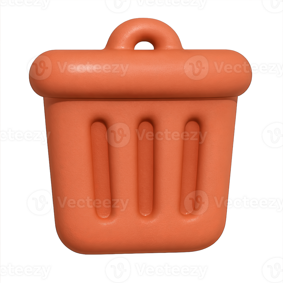 Trash can icon with retro design on transparent background png