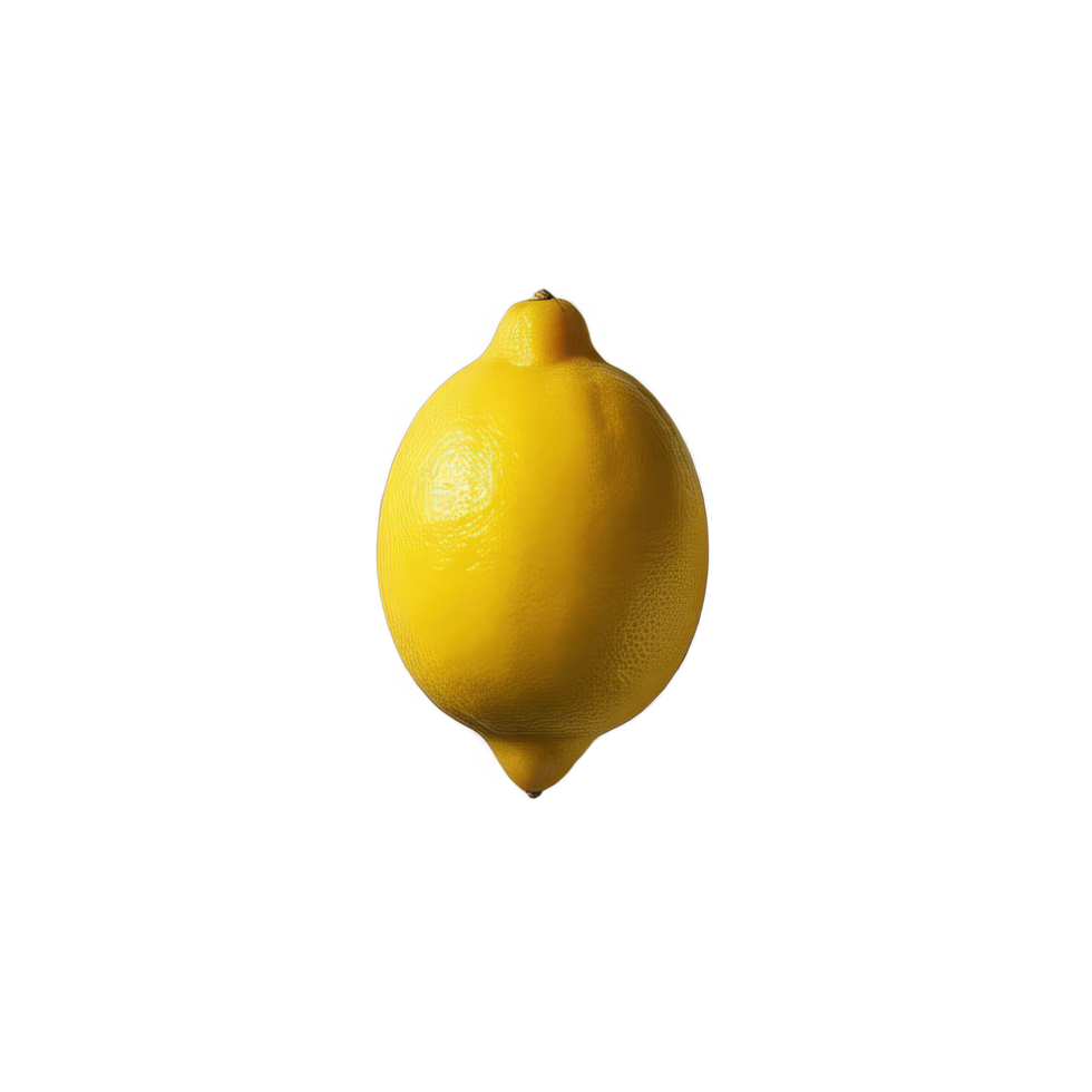 Fresh whole yellow lemon with smooth textured skin, perfect for healthy food ads, citrus product packaging, juice labels, detox branding, and kitchen or cooking visuals. png