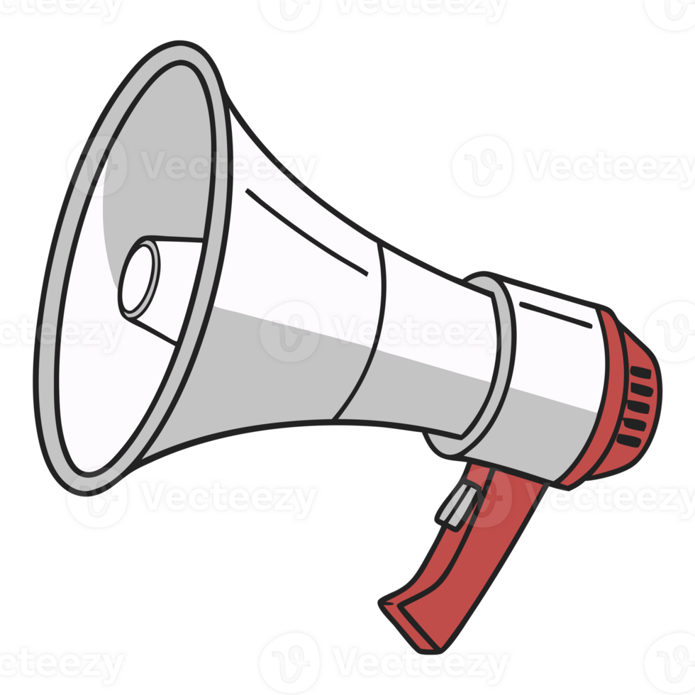 illustration of a megaphone loudspeaker communication device for announcements and promotion png