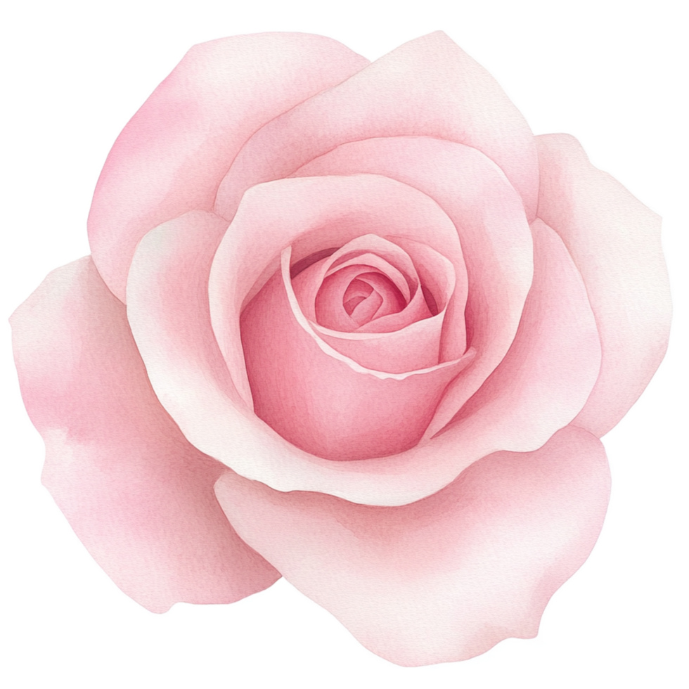 A pink rose is shown on a tranparent background png