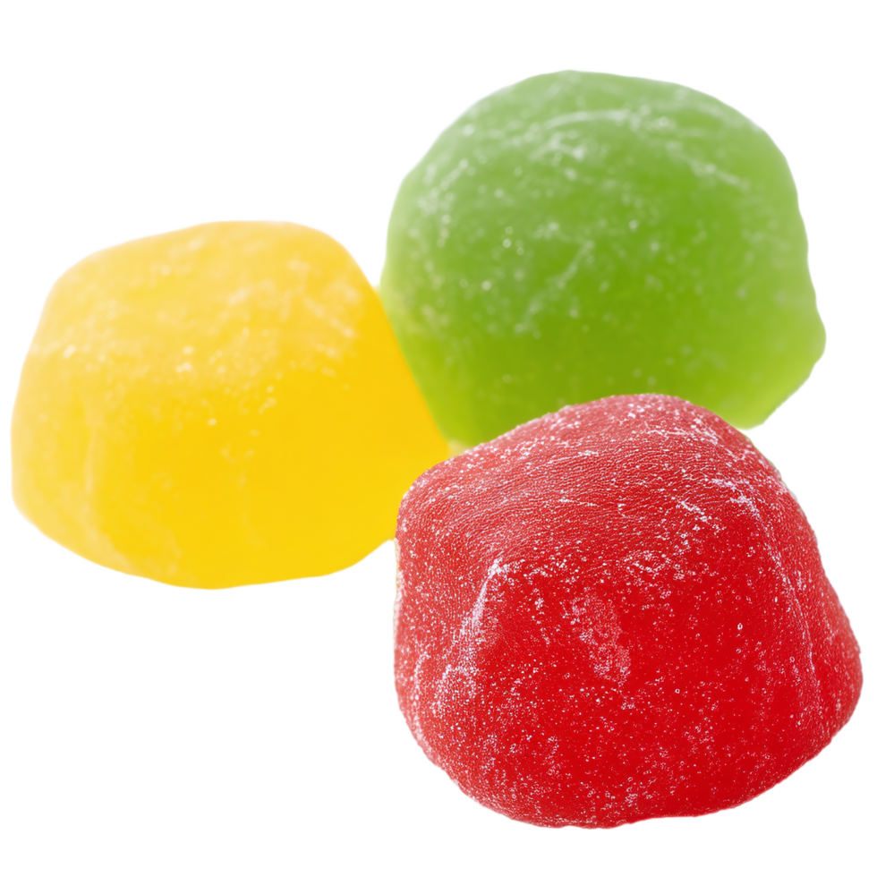 three different colored jolly ranchers on a transparent background png