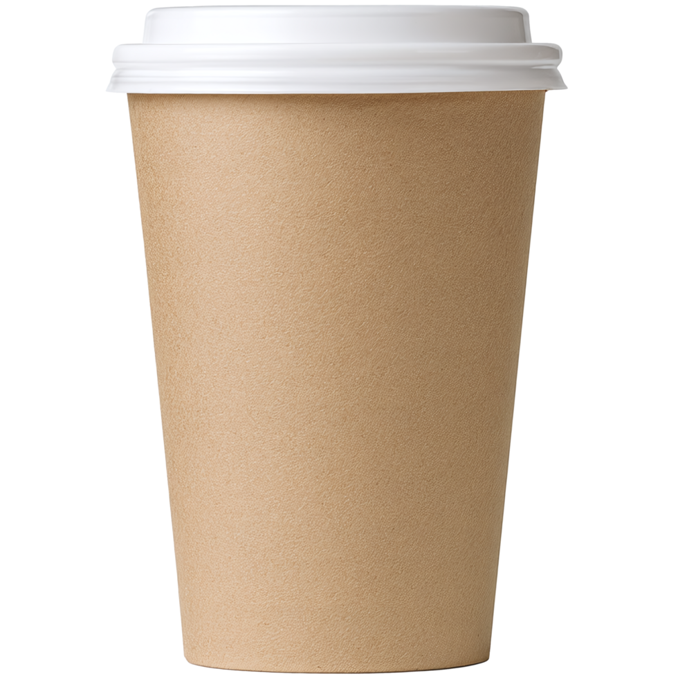 a paper cup with a lid on a transparent background png