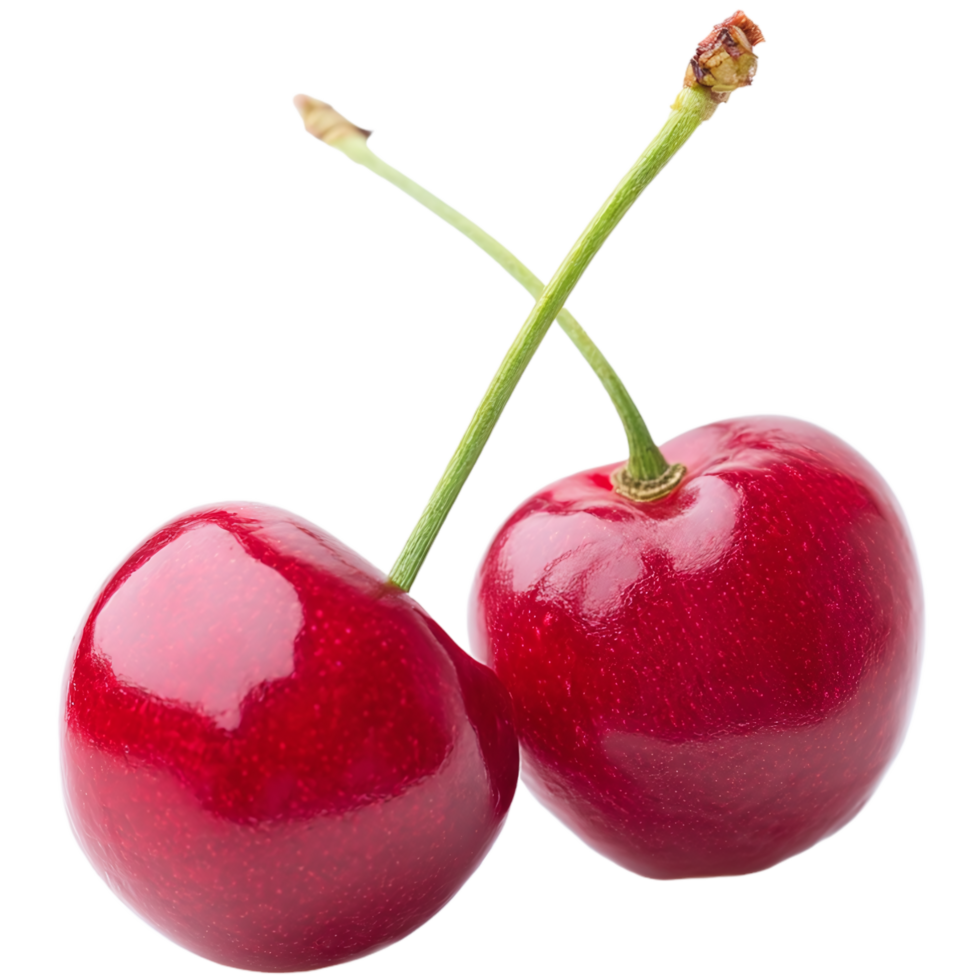 Fresh ripe red cherrie isolated on transparent background png