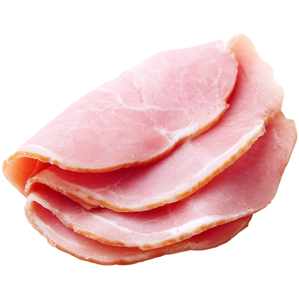sliced ham on isolated background png