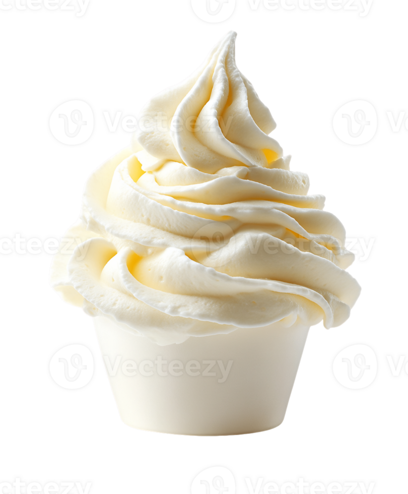 Creamy White Frozen Yogurt in Paper Cup png