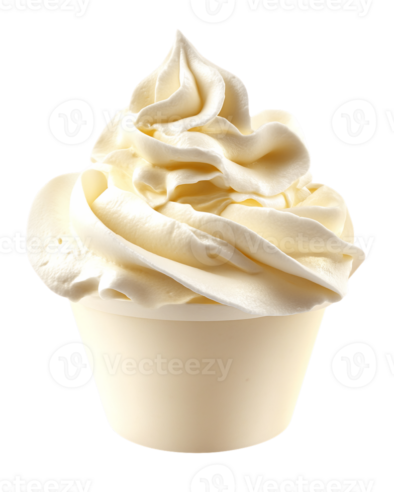 Creamy Vanilla Frozen Yogurt in Paper Cup png