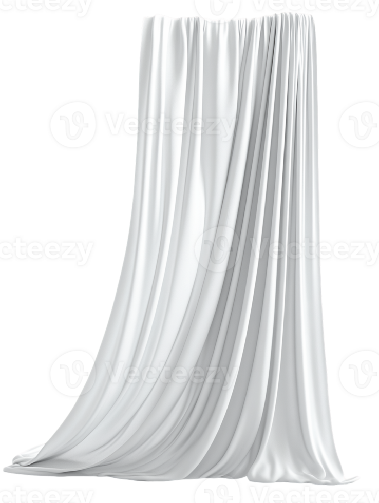 Elegant White Fabric Drape on Transparent Background png