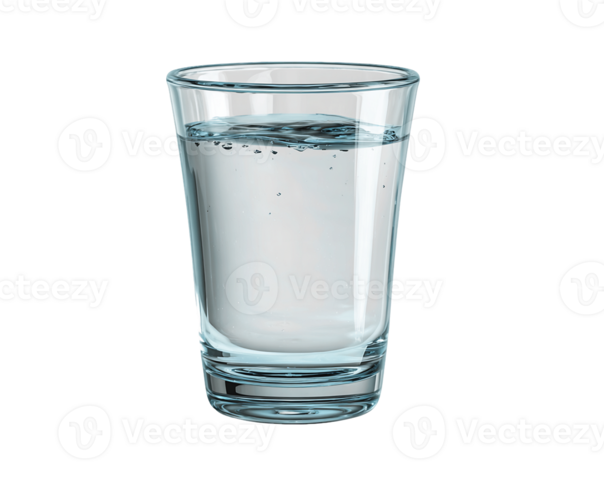 Clear Water in Glass on Transparent Background png