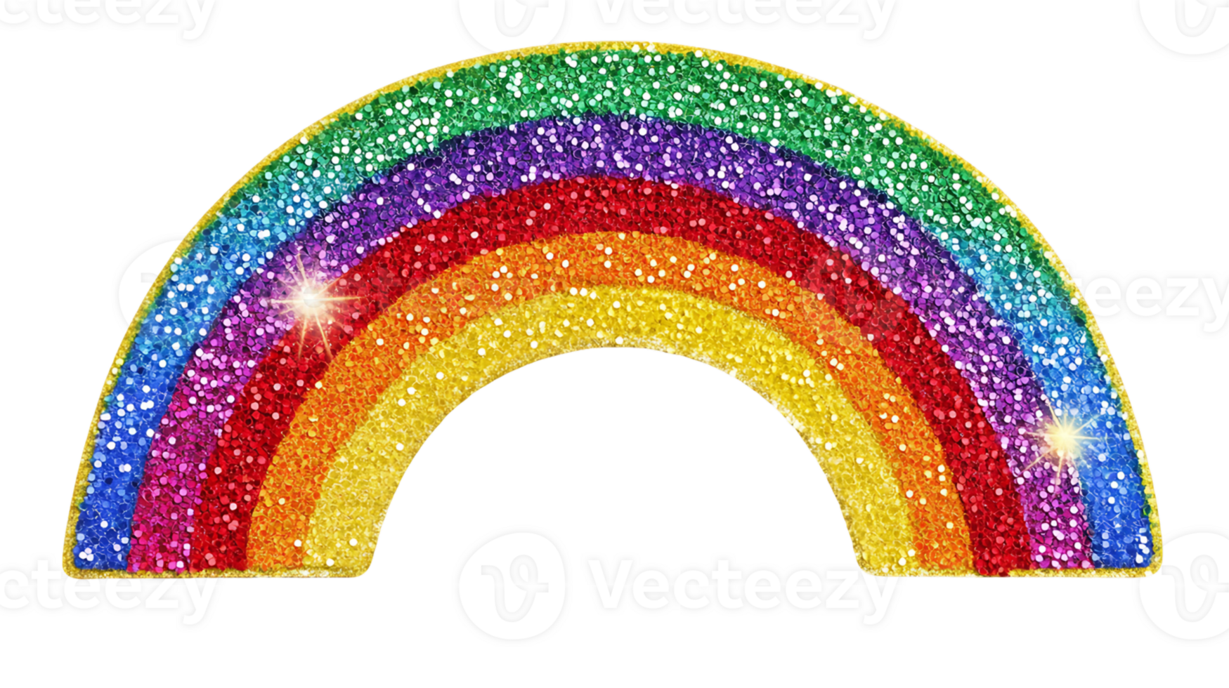 Glittery Rainbow Arc on Transparent Background png