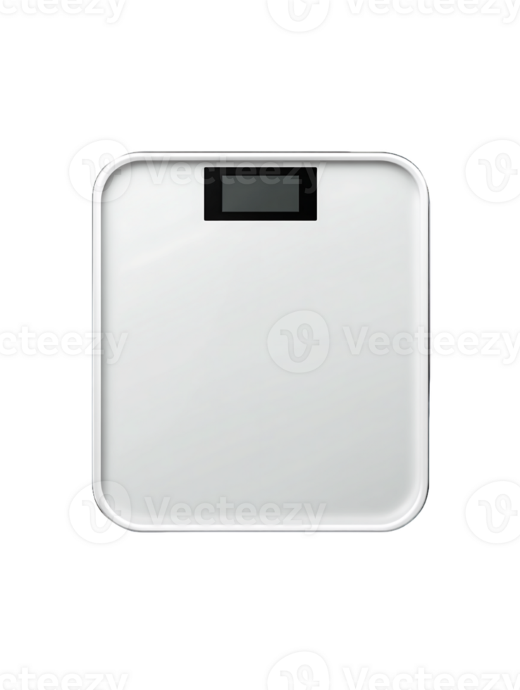 Digital White Bathroom Scale with Black LCD Screen png