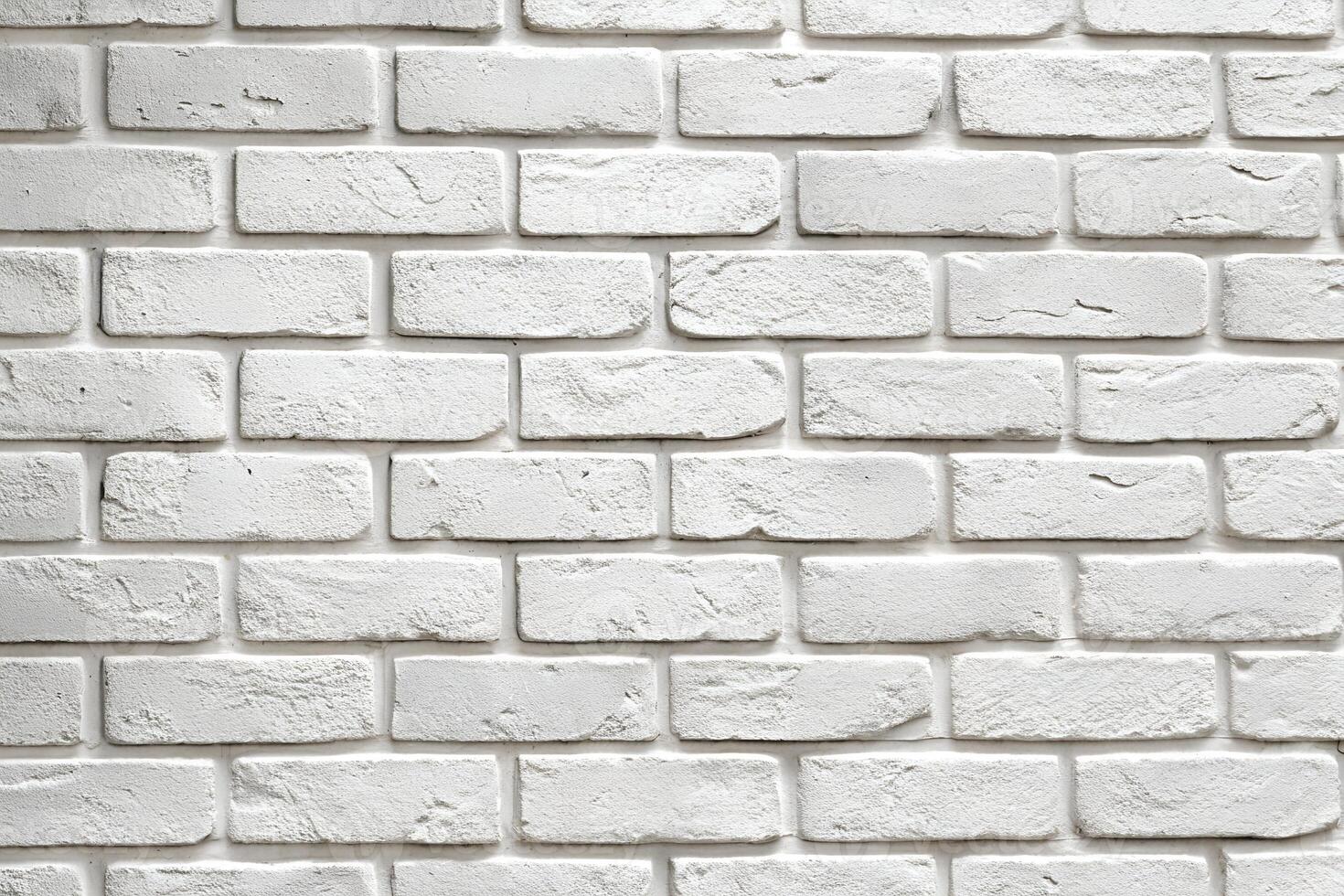 Stunning brick wall constructed with white bricks, perfect for architectural backgrounds and textured surface designs. photo