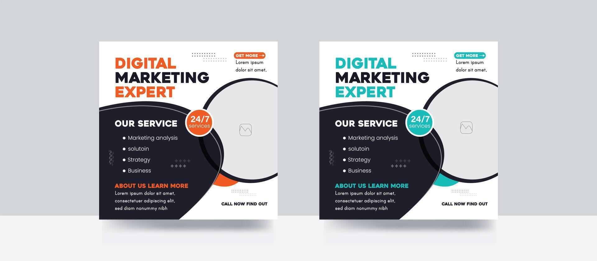 Digital marketing expert agency social media post business promotion banner template vector