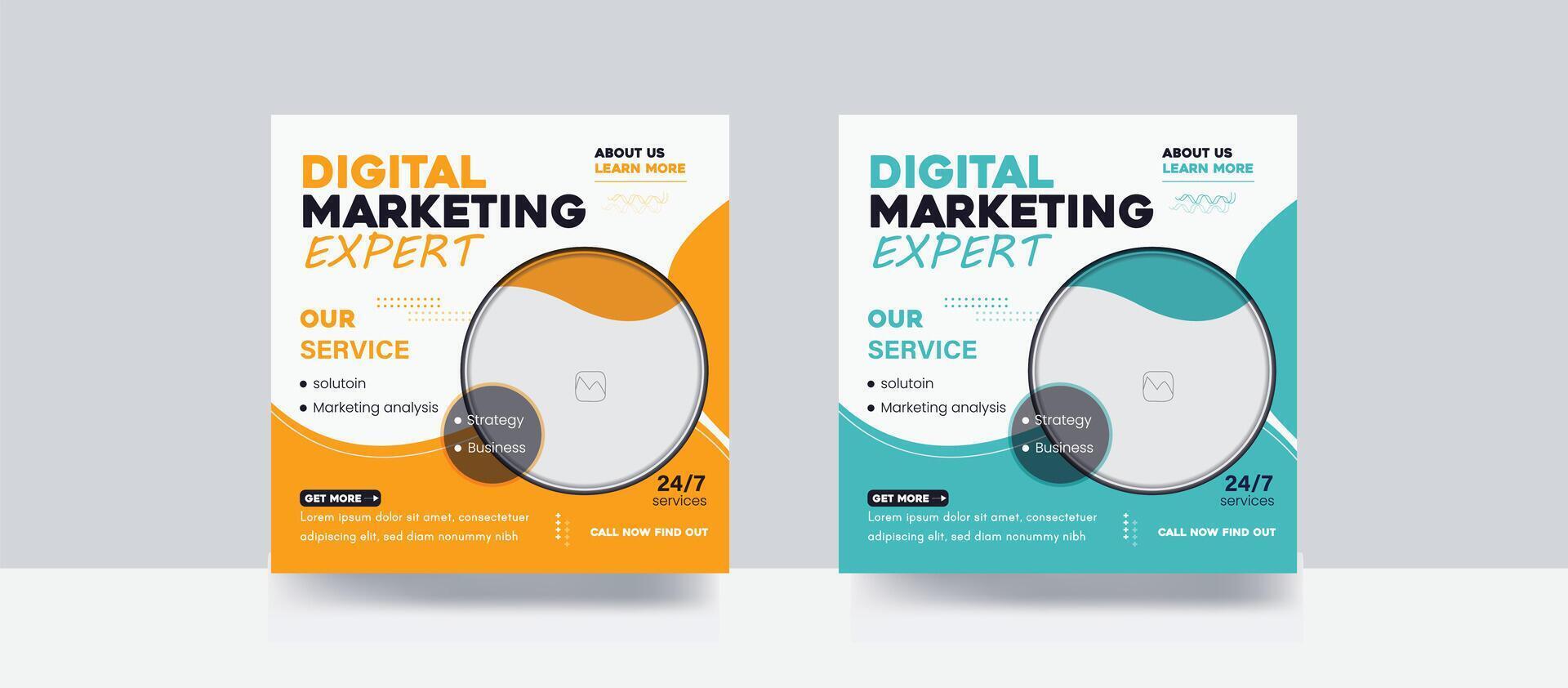 Digital marketing agency social media post web cover banner template vector
