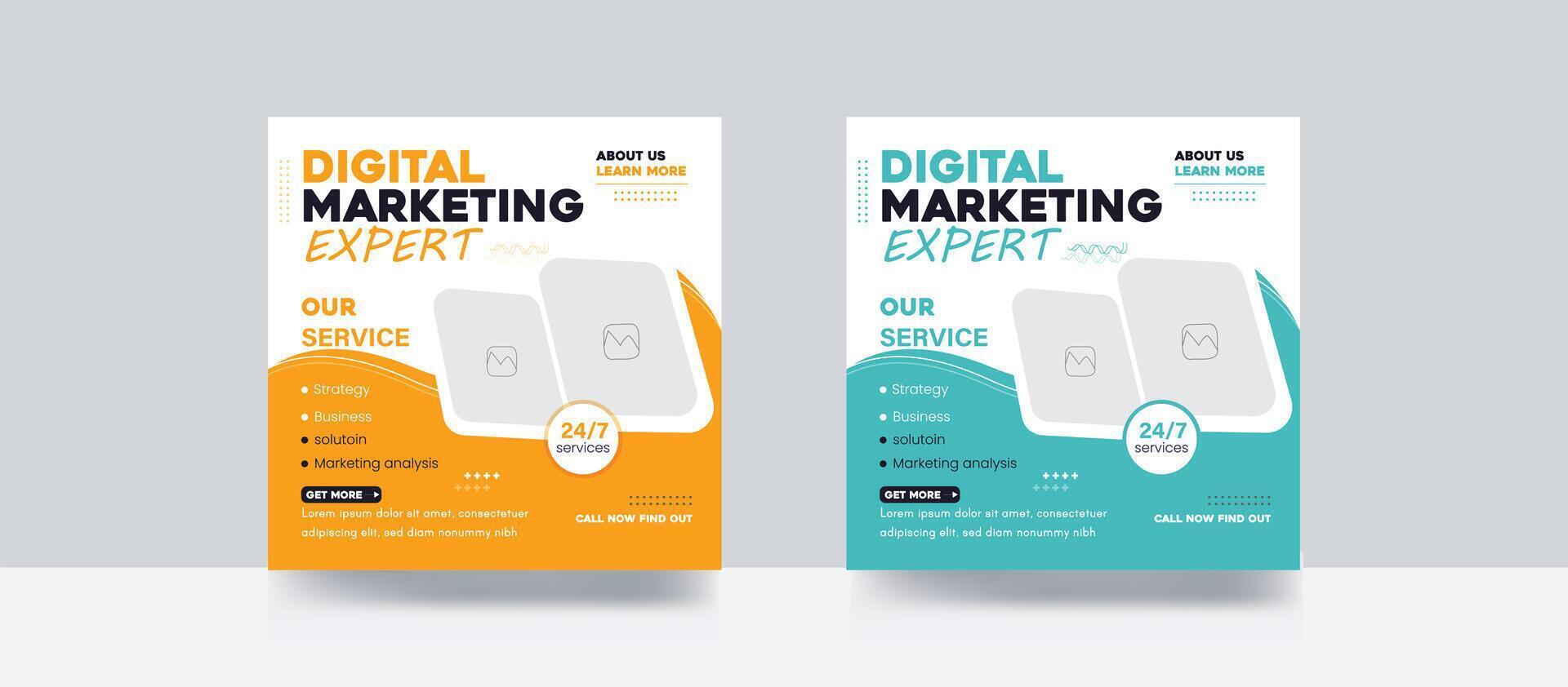 Digital marketing expert agency social media post business promotion template vector