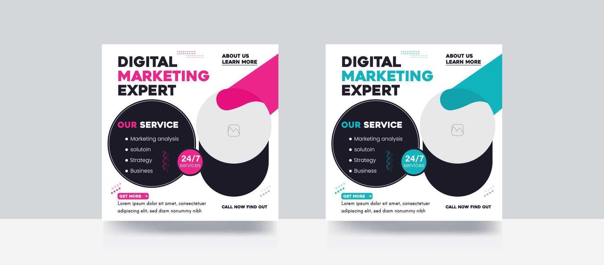Digital marketing expert agency business banner promotion web banner cover social media post template vector