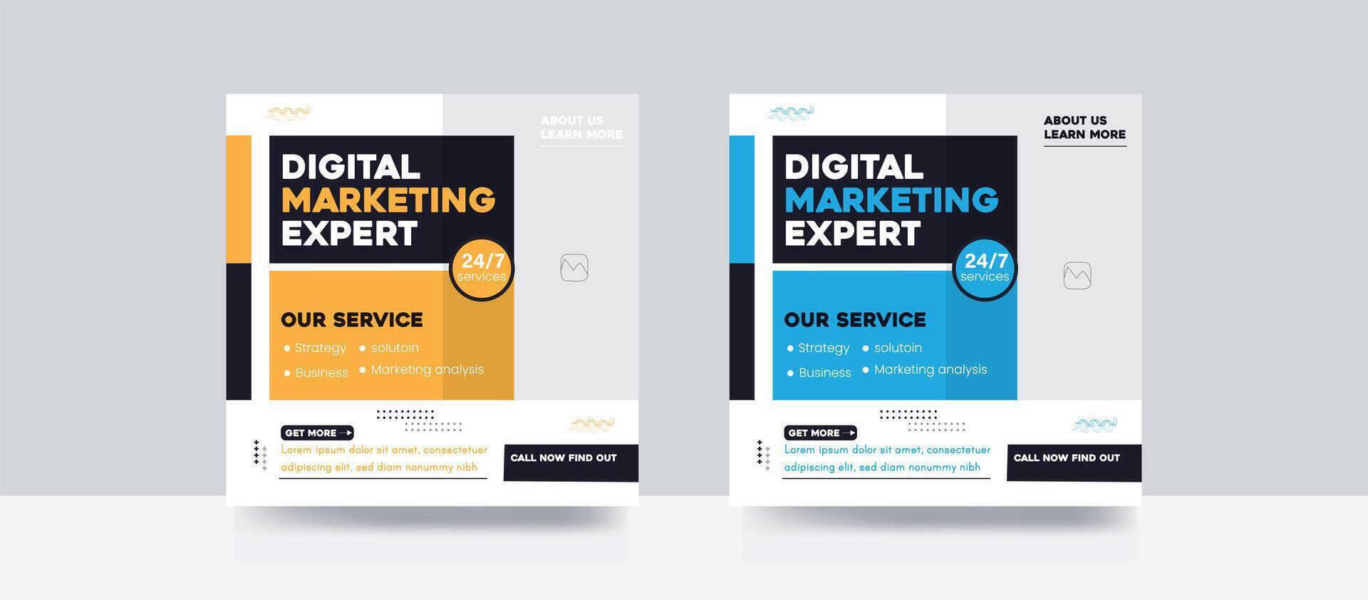 Digital marketing agency social media poster banner post and corporate template vector