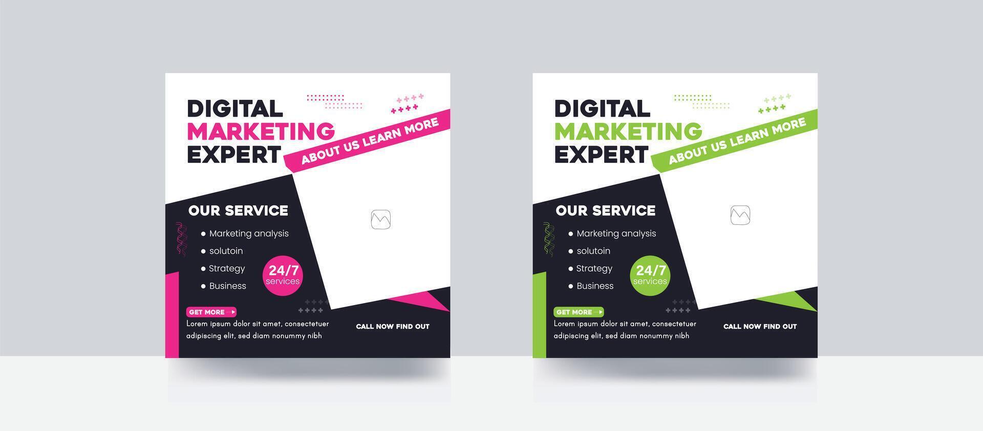 Digital marketing agency business promotion or square web banner social media post template vector