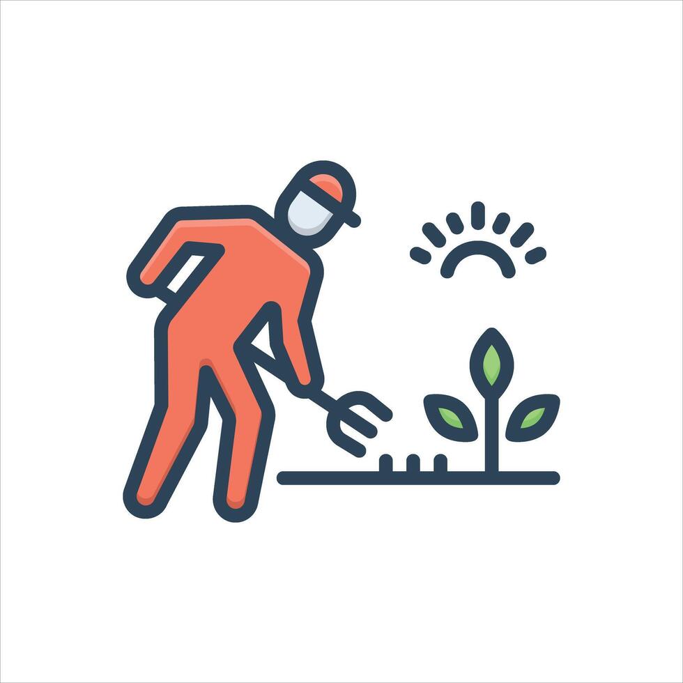 Color icon gardener vector