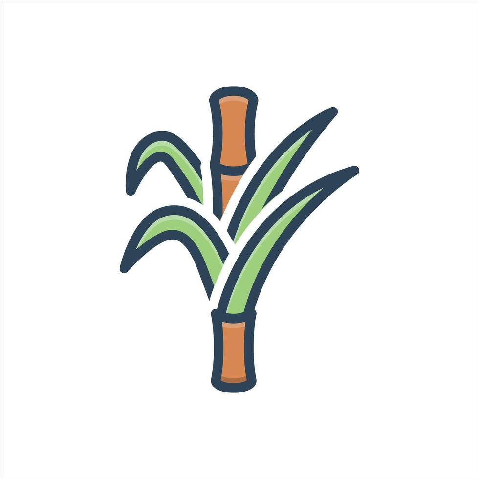 Color icon sugar cane vector