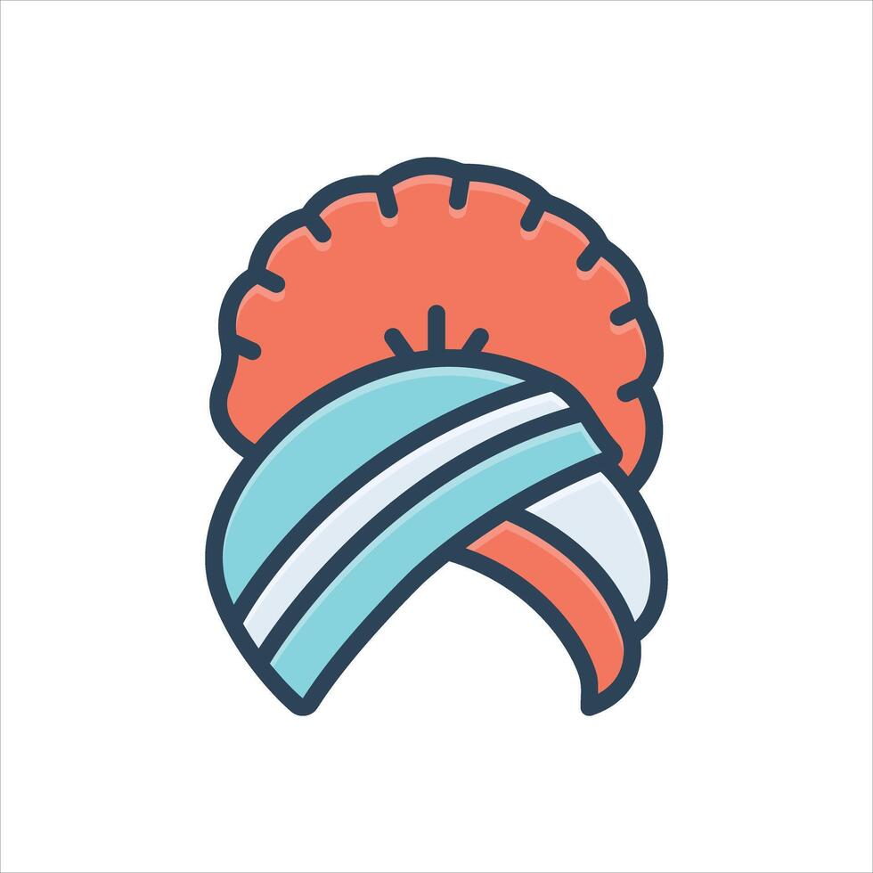 Color turban icon vector