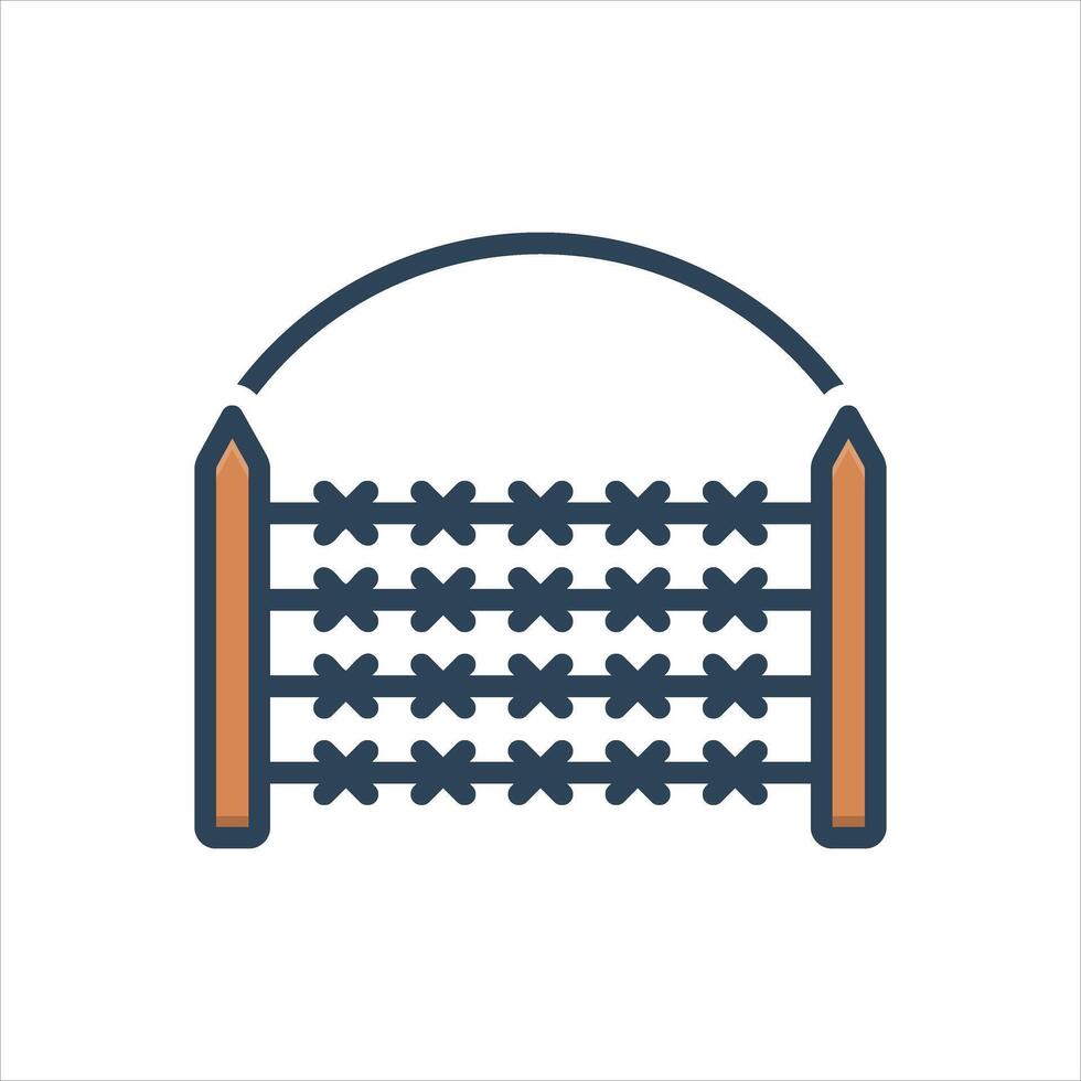 Color fence icon vector