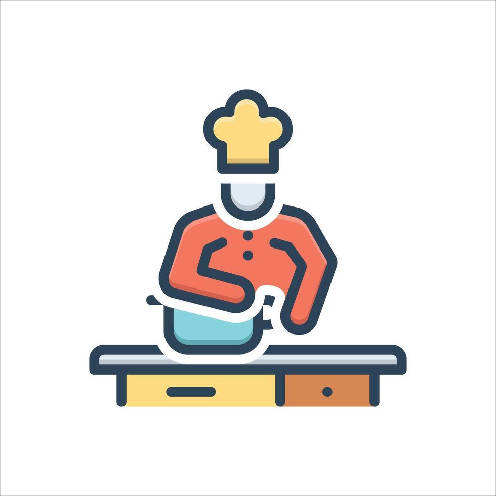 Color icon cook vector